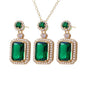 Designer-style, Niche, Light-luxury Square Stud Earrings In Emerald Vintage Green