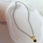 Black And White Double-sided Heart Necklace