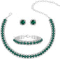 Diamond-Encrusted Sparkling Fashionable Office Lady Full-Covered Diamond Light-Luxury Necklace Set