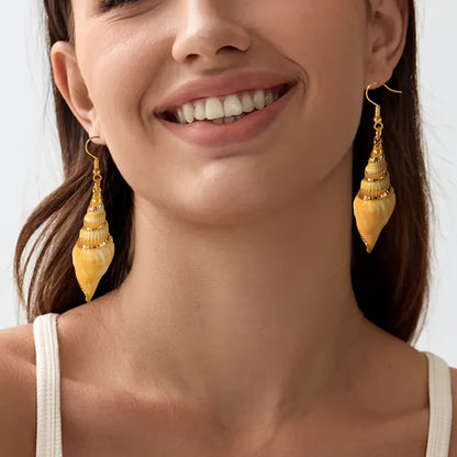 Vacation-style Earrings For Women Natural Seashells Summer Beach Look