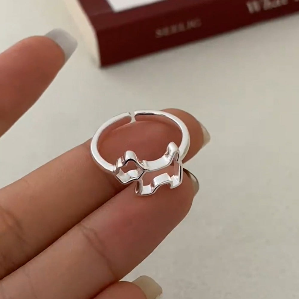 S925 Sterling Silver Women Ring, Simple Unique Design Non-Tarnish Jewelry